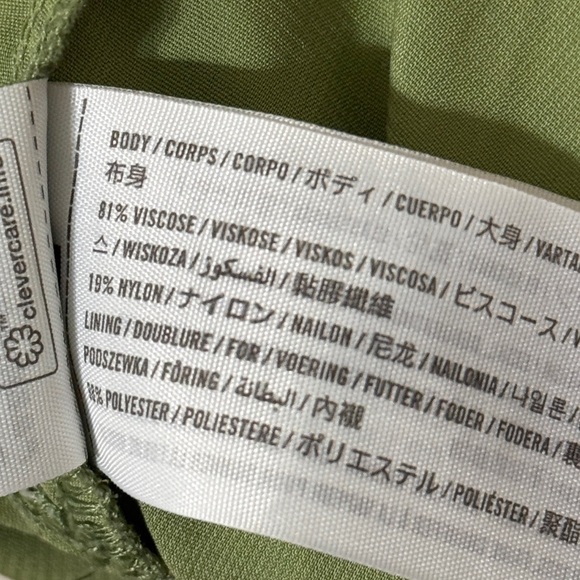 Abercrombie & Fitch Mini Dress Size XL Green Straight Square Neck Slip Skort - Picture 7 of 9